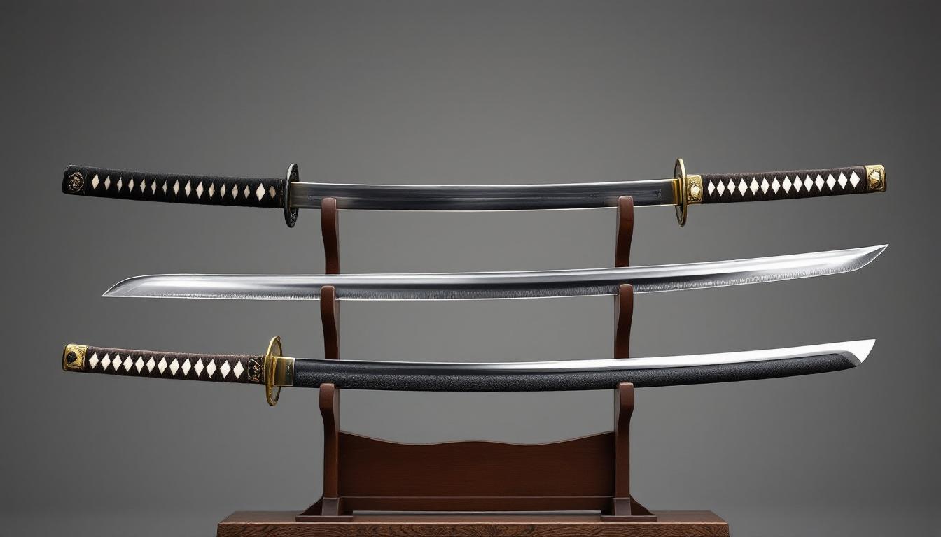 Comparaison des profils et courbures des trois types de sabres japonais