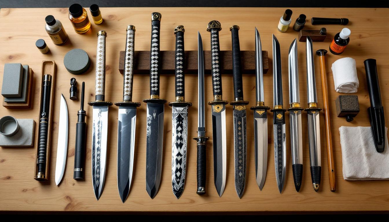 Nettoyage et entretien d'un katana avec les outils traditionnels