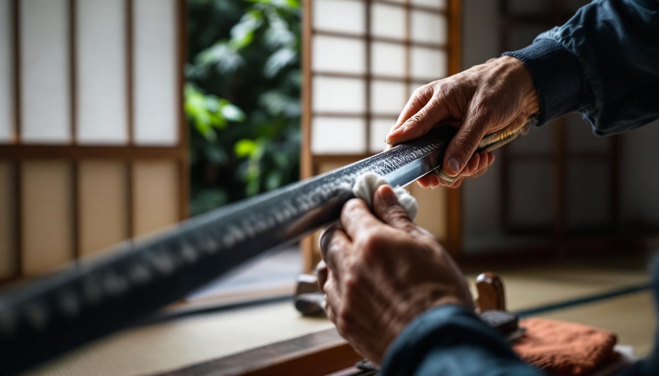 Outils traditionnels d'entretien pour sabres japonais