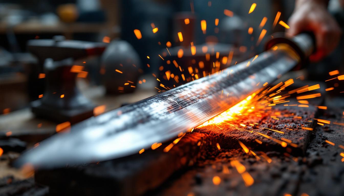 Technique de forge san-mai avec assemblage de différents aciers