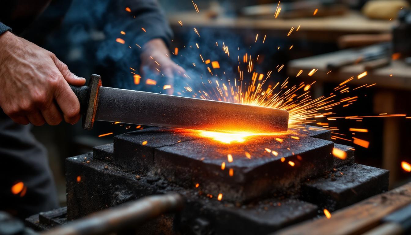 Processus de pliage de l'acier lors de la forge d'un katana